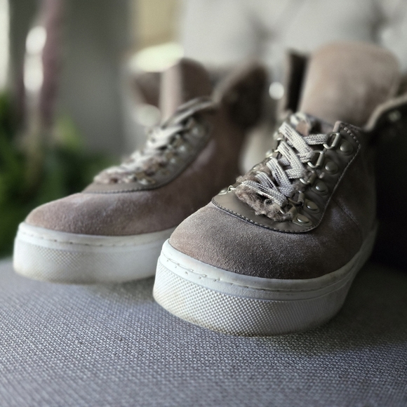 Sam Eldeman Gray Lace Up Fur Lined Winter Boots ~size 6 - Picture 3 of 9